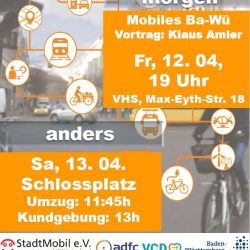 Kirchheimer Aktionstage im April 2019 - Neue Mobilitätskultur - Vortrag/Diskussion "Mobiles Baden-Württemberg..."