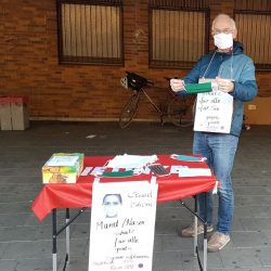 Initiative "Mundschutz für alle" - Bahnhofsverteilung