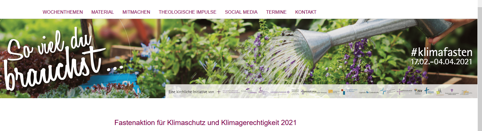 Fastenaktion Kirchheim u. Teck für Klimaschutz und Klimagerechtigkeit 2021 -  Fastentreff im Netz, immer mittwochs 20.00 bis 21.00 Uhr