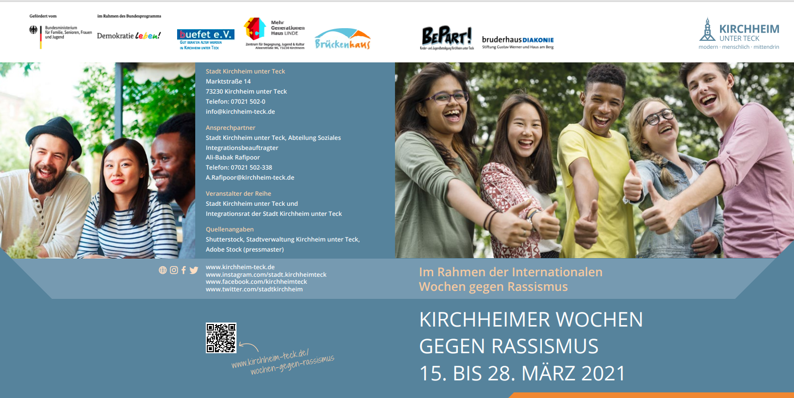 Kirchheimer Wochen gegen Rassismus: Malaktion "So bunt ist Kirchheim" und zwei Plakataktionen