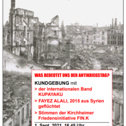 Antikriegstag 2021 - Kundgebung auf dem Kirchheimer Marktplatz