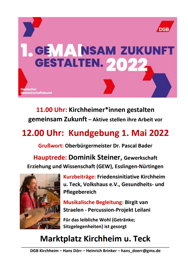 1. Mai-Veranstaltung auf dem Kirchheimer Marktplatz
