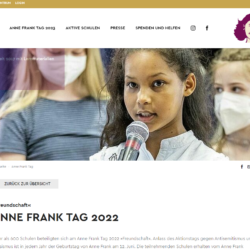 Anne-Frank-Tag 2023 am 12. Juni - digitale Infoveranstaltung in Kooperation mit der GEW