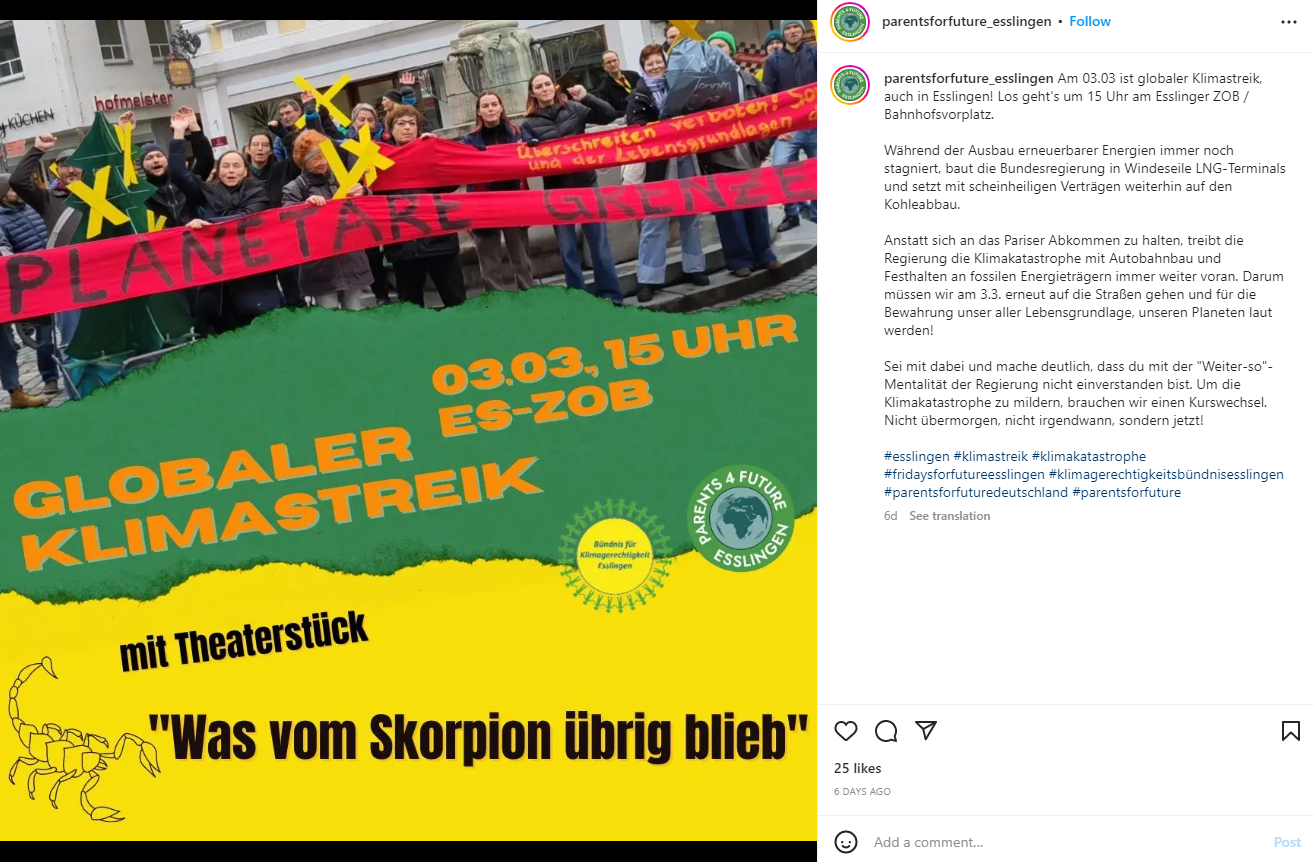 Globaler Klimastreik - auch in Esslingen