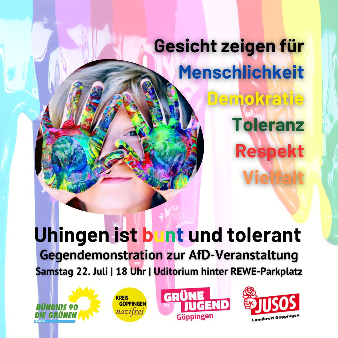 Kundgebung in Uhingen, Krs. Göppingen - anlässlich des Bürgerdialogs der AfD
