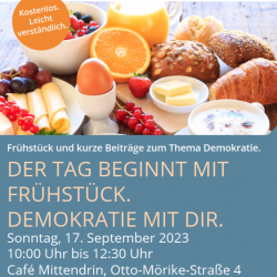Demokratiekonferenz 2023: Der Tag beginnt mit Frühstück. Demokratie mit Dir.