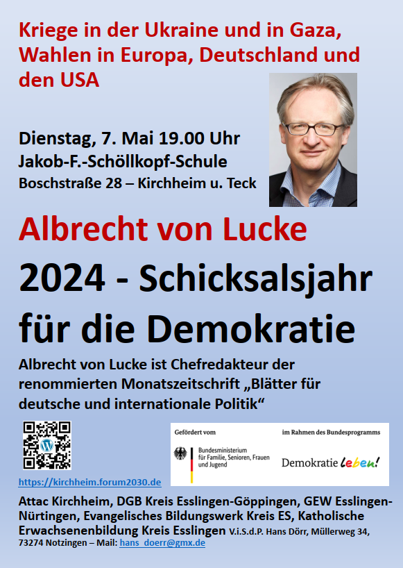 Albrecht von Lucke: 2024 - Schicksalsjahrs für die Demokratie