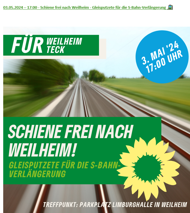 Schiene frei nach Weilheim - Gleisputzete für die S-Bahn-Verlängerung