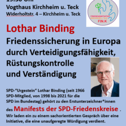 Lothar Binding: Friedenssicherung in Europa durch Verteidigungsfähigkeit, Rüstungskontrolle und Verständigung