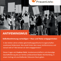 Antifeminismus - worauf zielt er, was steckt dahinter - und was können wir dagegen tun?