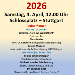 Gemeinsam am 4. April zum Ostermarsch nach Stuttgart